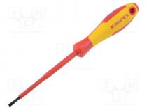 Screwdrivers - Screwdriver, insulated, slot, 3,5x0,6mm, Blade length  100mm