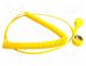 COBA-HR000006 - Coiled earth lead, ESD, yellow, 1M, 1.8m