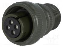 Connector  circular, Series  DS/MS, plug, female, PIN  4, for cable