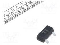 Transistor  N-MOSFET, unipolar, 50V, 0.22A, 0.35W, SOT23