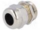 Cable gland, PG13,5, IP68, Mat  brass, Body plating  nickel