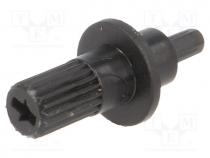 Knob, shaft knob, black, Ø5x15mm