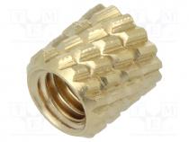 --- - Threaded insert, brass, without coating, M4, L  5.9mm, Øout  5.95mm