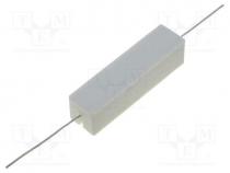   - Resistor  wire-wound, cement, THT, 27, 15W, 5%, 48x13x13mm