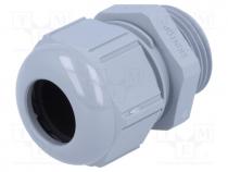 Cable gland, M20, 1.5, IP68, Mat  polyamide, grey, UL94V-2