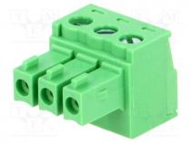 15EDGK3.81-03P - Pluggable terminal block, 3.81mm, ways  3, straight, plug, female