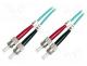DK-2511-10/3 - Fiber patch cord, OM3, ST/UPC,both sides, 10m, LSZH, turquoise