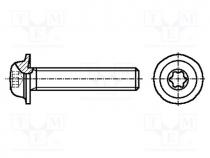 B5X12/BN10649 - Screw, with flange, M5x12, 0.8, Head  button, Torx®, TX25