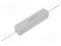   - Resistor  wire-wound, cement, THT, 10, 20W, 5%, 13x13x60mm