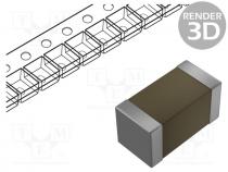  SMD - Capacitor  ceramic, 82pF, 1kV, C0G, 5%, 1206