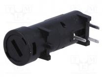 3101.0050 - Fuse holder, cylindrical fuses, THT, 5x20mm, -40÷85C, 10A, black