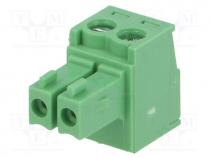 Pluggable terminal block, 3.5mm, ways  2, straight, plug, female