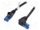 Patch cord, U/UTP, 6a, stranded, CCA, PVC, black, 2m, 24AWG