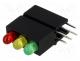 LED - LED, in housing, red/green/yellow, 3mm, No.of diodes  3, 20mA