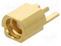 Socket, MMCX, female, card edge, horizontal, SMT, gold-plated