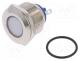 Indicator  LED, flat, white, 24VDC, 24VAC, Ø22mm, brass, Body  silver