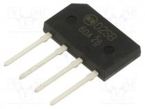   - Bridge rectifier  single-phase, Urmax  600V, If  2A, Ifsm  120A