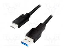  USB - Cable, USB 3.2, USB A plug,USB C plug, 0.15m, black