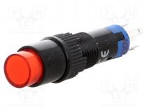 V8Y-11Z-230R - Switch  push-button, Pos  2, SPDT, 0.5A/250VAC, 1A/24VDC, ON-ON