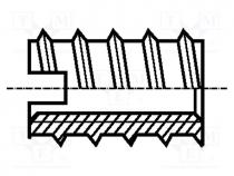 B5/BN242 - Threaded insert, brass, without coating, M5, BN 242, L  12mm