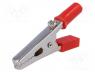 CRCL11-R - Crocodile clip, 60VDC, red, Grip capac  max.15mm, Socket size  4mm