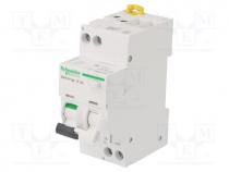 RCBO breaker, Inom  16A, Ires  30mA, Max surge current  250A, IP20