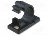 8J-S - Screw down self-adhesive holder, 12mm, polyamide, black, UL94V-2