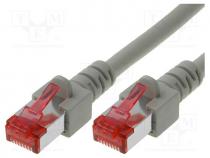 Patch cord, S/FTP, 6, stranded, Cu, LSZH, grey, 5m, 27AWG