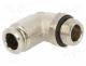 Push-in fitting, angled, -0.99....20bar, nickel plated brass