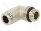 Pneumatics - Push-in fitting, angled, -0.99÷20bar, nickel plated brass