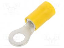 Tip  ring, M5, Ø  5.3mm, 4÷6mm2, crimped, for cable, insulated, 130C