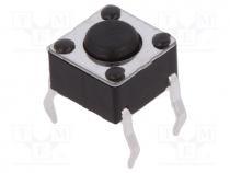 Tact Switch - Microswitch TACT, SPST-NO, Pos  2, 0.05A/12VDC, THT, none, 1.6N