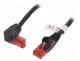 Patch cord, U/UTP, 6, stranded, CCA, PVC, black, 0.5m, 25AWG