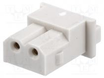 Plug, wire-board, female, Mini-SPOX, 2.5mm, PIN  2, w/o contacts