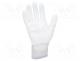 ATS-109-0003-P - Protective gloves, ESD, S, polyamide, white, <100M