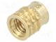 Threaded insert, brass, M3, BN 37885, L  5.2mm, for plastic