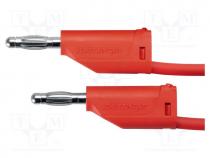 Banana Connector - Test lead, 70VDC, 33VAC, 16A, banana plug 4mm,both sides, Len  1m