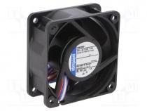 624/2H3P - Fan  DC, axial, 24VDC, 60x60x25mm, 66m3/h, 48dBA, ball bearing