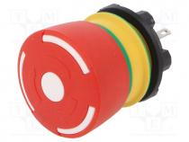 84-5140.0020 - Switch  emergency stop, 22mm, Stabl.pos  2, NC x2, red, none, IP65