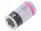 Socket, 6-angles,socket spanner, HEX 8mm, 1/4", 23mm, Zyklop
