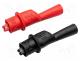 Crocodile clip - Crocodile clip, 10A, black,red, Grip capac  max.8mm, 1kV, 2pcs.
