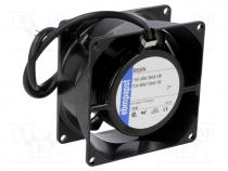 Fan  AC, axial, 115VAC, 80x80x38mm, 61m3/h, 35dBA, ball bearing