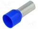  - Tip  bootlace ferrule, insulated, copper, 16mm2, 12mm, tinned, blue