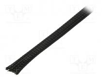 Polyester braid, ØBraid   7÷17nom.10mm, polyester, black, UL94V-2