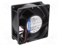 DC - Fan  DC, axial, 12VDC, 92x92x38mm, 128.4m3/h, 51dBA, ball bearing