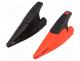 FLK-AC285 - Crocodile clip, 10A, 1kVDC, red and black, Grip capac  max.20mm