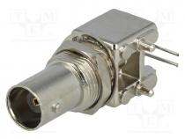 BNC-125 - Connector  BNC, socket, female, shielded, angled 90, 50, THT