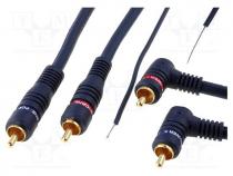  - Cable, RCA plug x2,RCA plug x2 angled,control, 5m, shielded