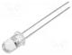 LED - LED, 5mm, cyan, 15, Front  convex, 2.8÷3.6VDC, No.of term  2
