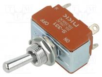  - Switch  toggle, Pos  2, DPST, ON-OFF, 20A/250VAC, 20A/30VDC, S, panel